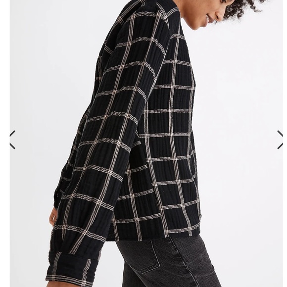 Madewell Lightspun Evert Top in Windowpane - Picture 3 of 7